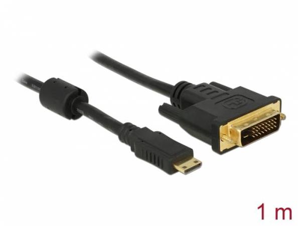 Delock HDMI kabel Mini-C samec > DVI 24+1 samec 1 m 83582