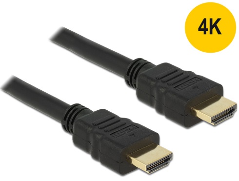 DeLOCK - HDMI s kabelem Ethernet - HDMI (M) do HDMI (M) - 50 cm - černá - podporuje 4K 84751