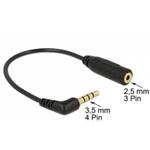 DeLOCK - Headphones adapter - stereo mikro jack (F) do 4 pólový mini jack (M) úhlový - 17.5 cm - če