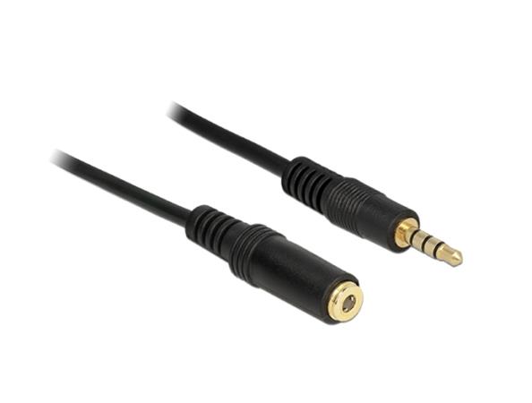 DeLOCK - Headset extension cable - 4 pólový mini jack (M) do 4 pólový mini jack (F) - 2 m - černá 84667