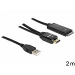 Delock High Speed HDMI kabel samec > IPad 30 pin samec + USB-A samec, 2m