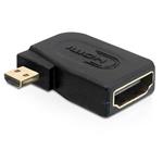 DeLOCK High Speed HDMI with Ethernet - HDMI adaptér - mikro HDMI (M) do HDMI (F) - konektor 90° 65352