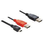 Delock kabel 2 x USB 2.0-A male > USB mini 5-pin, 30cm 83178