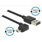 Delock kabel EASY-USB 2.0-A samec > EASY-Micro USB 2.0 samec pravoúhlý levý/pravýt 3 m 83854