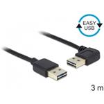 Delock Kabel EASY-USB 2.0-A samec > samec pravoúhlý 3 m 83466