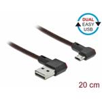 Delock Kabel EASY-USB 2.0 Typ-A samec na EASY-USB Typ Micro-B samec pravoúhlý levý / pravý 0,2 m černý 85269