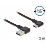 Delock Kabel EASY-USB 2.0 Typ-A samec na USB Type-C™ samec pravoúhlý levý / pravý 2 m černý 85283