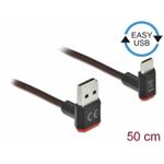 Delock Kabel EASY-USB 2.0 Typ-A samec na USB Type-C™ samec pravoúhlý nahoru / dolů 0,5 m černý 85275