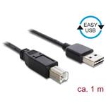 Delock Kabel EASY-USB 2.0 Typ-A samec > USB 2.0 Typ-B samec 1 m černý 83358