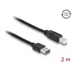 Delock Kabel EASY-USB 2.0 Typ-A samec > USB 2.0 Typ-B samec 2 m černý 83359