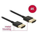 Delock Kabel High Speed HDMI s Ethernetem - HDMI-A samec > HDMI-A samec 3D 4K 0,25 m Slim High Quality 85117