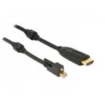 Delock Kabel mini Displayport 1.2 samec se šroubky > HDMI samec 4K aktivní černý 2 m 83730