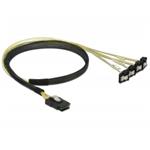 Delock Kabel Mini SAS SFF-8087 > 4 x SATA 7 pin samice 90° pravoúhlý 0,5 m 85686