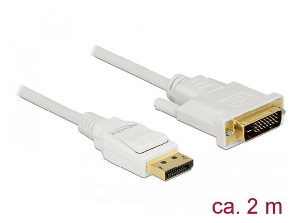 DeLOCK - Kabel obrazovky - jeden spoj - DisplayPort (M) do DVI-D (M) - DisplayPort 1.2 - 2 m - pasi 83814