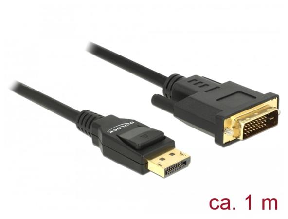 DeLOCK - Kabel obrazovky - jeden spoj - DisplayPort (M) do DVI-D (M) - DisplayPort 1.2a - 1 m - pas 85312