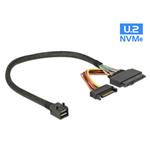 Delock Kabel SFF-8643 samec > U.2 SFF-8639 + napájecí konektor SATA 30 cm 84823