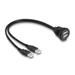 Delock Kabel USB 2.0, 2 x USB Typ-A zástrčky na 2 x USB Typ-A zásuvku, k vestavění, 1 m, černý 88104