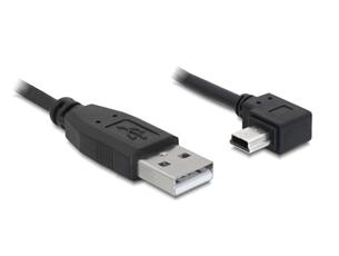 Delock kábel USB 2.0 A-samec > USB mini-B 5-pin samec pravouhlý, 1 meter 82681