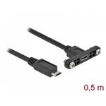 Delock Kabel USB 2.0 Micro-B samice montážní panel > USB 2.0 Micro-B samec 0,5 m 35108