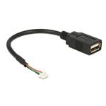 Delock Kabel USB 2.0 pin konektor samice 1,25 mm 4 pin > USB 2.0 Typ-A samice 15 cm