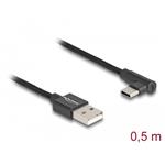 Delock Kabel USB 2.0 Typ-A samec na USB Type-C™ samec pravoúhlý 0,5 m černý 80029