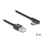 Delock Kabel USB 2.0 Typ-A samec na USB Type-C™ samec pravoúhlý 3 m černý 80033