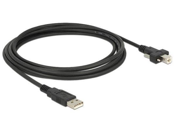 Delock kabel USB 2.0 typ A samec > USB 2.0 typ B samec se šroubky 1m 83594