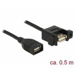 Delock Kabel USB 2.0 Typ-A samice > USB 2.0 Typ-A samice montážní panel 0,5 m 85459