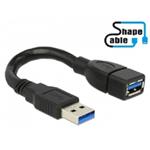 Delock kabel USB 3.0 A samec > USB 3.0 A samice ShapeCable 0.15 m 83713