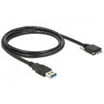 DeLOCK - Kabel USB - Micro-USB Type B (M) do USB typ A (M) - USB 3.0 - 1 m - křídlové šrouby - čern 83597