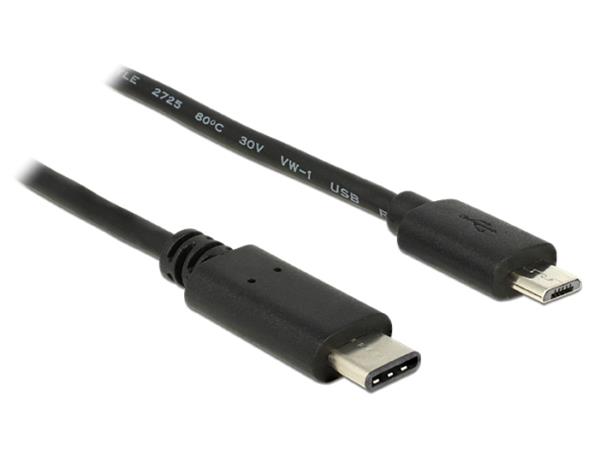 Delock kabel USB Typ-C™ 2.0 samec > USB 2.0 typ Micro-B samec 1 m černý 83602