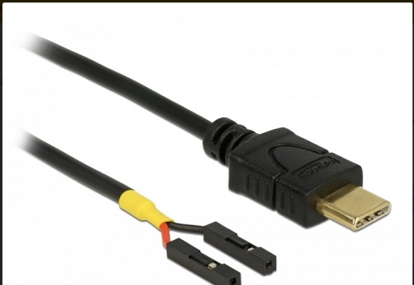 Delock Kabel USB Type-C™ samec > 2 x pin konektor samice oddělení napájení 10 cm 85394