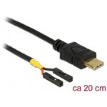 Delock Kabel USB Type-C™ samec > 2 x pin konektor samice oddělení napájení 20 cm 85395