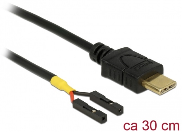 Delock Kabel USB Type-C™ samec > 2 x pin konektor samice oddělení napájení 30 cm 85396