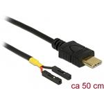 Delock Kabel USB Type-C™ samec > 2 x pin konektor samice oddělení napájení 50 cm 85473