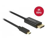 Delock Kabel USB Type-C™ samec > Displayport samec (DP Alt Mód) 4K 60 Hz 3 m černý 85257