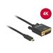 Delock Kabel USB Type-C™ samec > DVI 24+1 samec (DP Alt Mód) 4K 30 Hz 3 m černý 85322