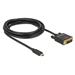 Delock Kabel USB Type-C™ samec > DVI 24+1 samec (DP Alt Mód) 4K 30 Hz 3 m černý 85322