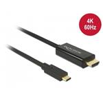 Delock Kabel USB Type-C™ samec > HDMI samec (DP Alt Mód) 4K 60 Hz 3 m černý 85292