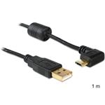 DeLOCK - Kabel USB - USB (M) do Micro USB typ B (M) - 1 m - konektor 90° 83147