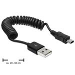 DeLOCK - Kabel USB - USB (M) do mini-USB typ B (M) - 60 cm - svinutý - černá 83164