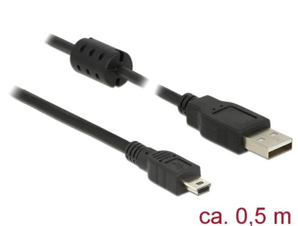 DeLOCK - Kabel USB - USB (M) do mini-USB typ B (M) - USB 2.0 - 50 cm - černá