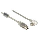 DeLOCK - Kabel USB - USB (M) do USB typ B (M) - USB 2.0 - 2 m - konektor 90° - průhledná 84814