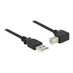 DeLOCK - Kabel USB - USB typ B (M) do USB (M) - USB 2.0 - 1 m - konektor 90° - černá 83519