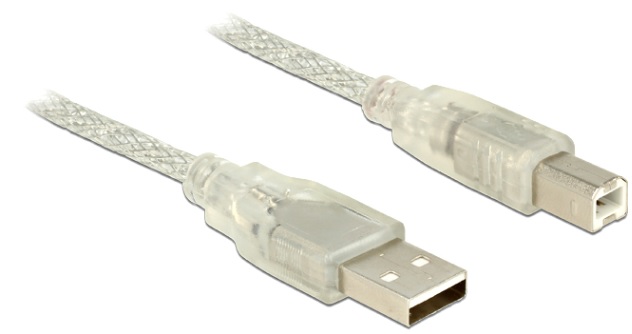 DeLOCK - Kabel USB - USB typ B (M) do USB (M) - USB 2.0 - 5 m - průhledná 83896