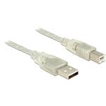 DeLOCK - Kabel USB - USB typ B (M) do USB (M) - USB 2.0 - 5 m - průhledná 83896