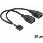 DeLOCK - Kabel z USB iinterní na externí - USB (F) do hlavička USB 9 pinů (F) - 20 cm 83292