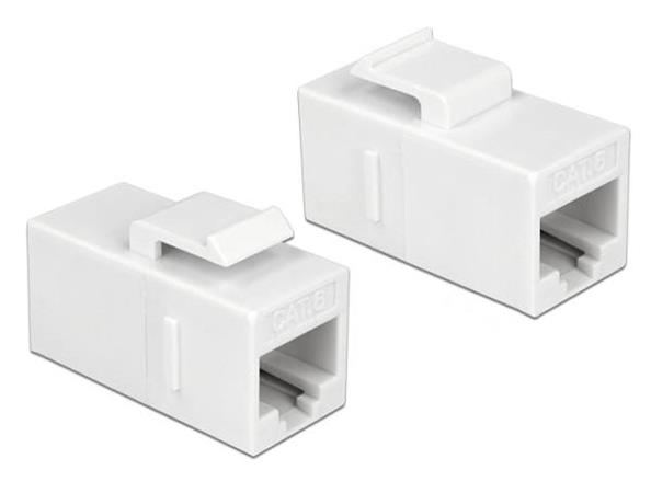 Delock Keystone Modul RJ45 jack > RJ45 jack Cat.6 UTP bílá