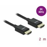 Delock Koaxiální Vysokorychlostní kabel HDMI, 48 Gbps, 8K 60 Hz, černý, 2 m 85385