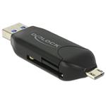 Delock Micro USB OTG čtečka karet + USB 3.0 A male - poškozený obal 91734